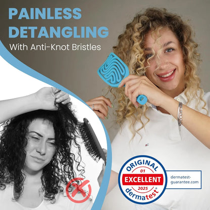 Detangler Brush – Pain-Free Detangling Hair Brush for Wet & Dry Hair – Effortless Detangling Brush for Curly, Fine & Tangled Hair – Hairbrush for Women, Men & Kids – Purple