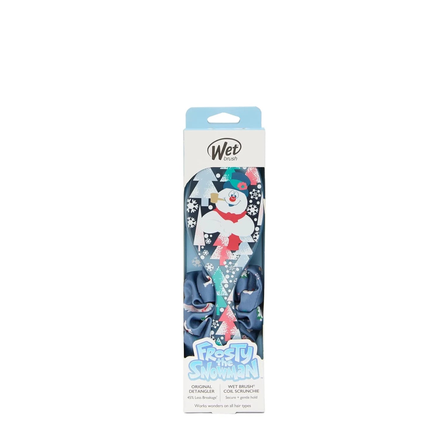 Wet Brush Original Detangler Hair Brush Frosty Kit - Ultra-Soft IntelliFlex Bristles - Detangling Brush Glides Through Tangles For All Hair Types (Wet Dry & Damaged) - 1 Brush & 1 Scrunchie
