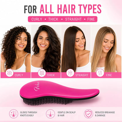 G.B.S Wave Detangling 3-in-1 Hair Brush Set (Pink)