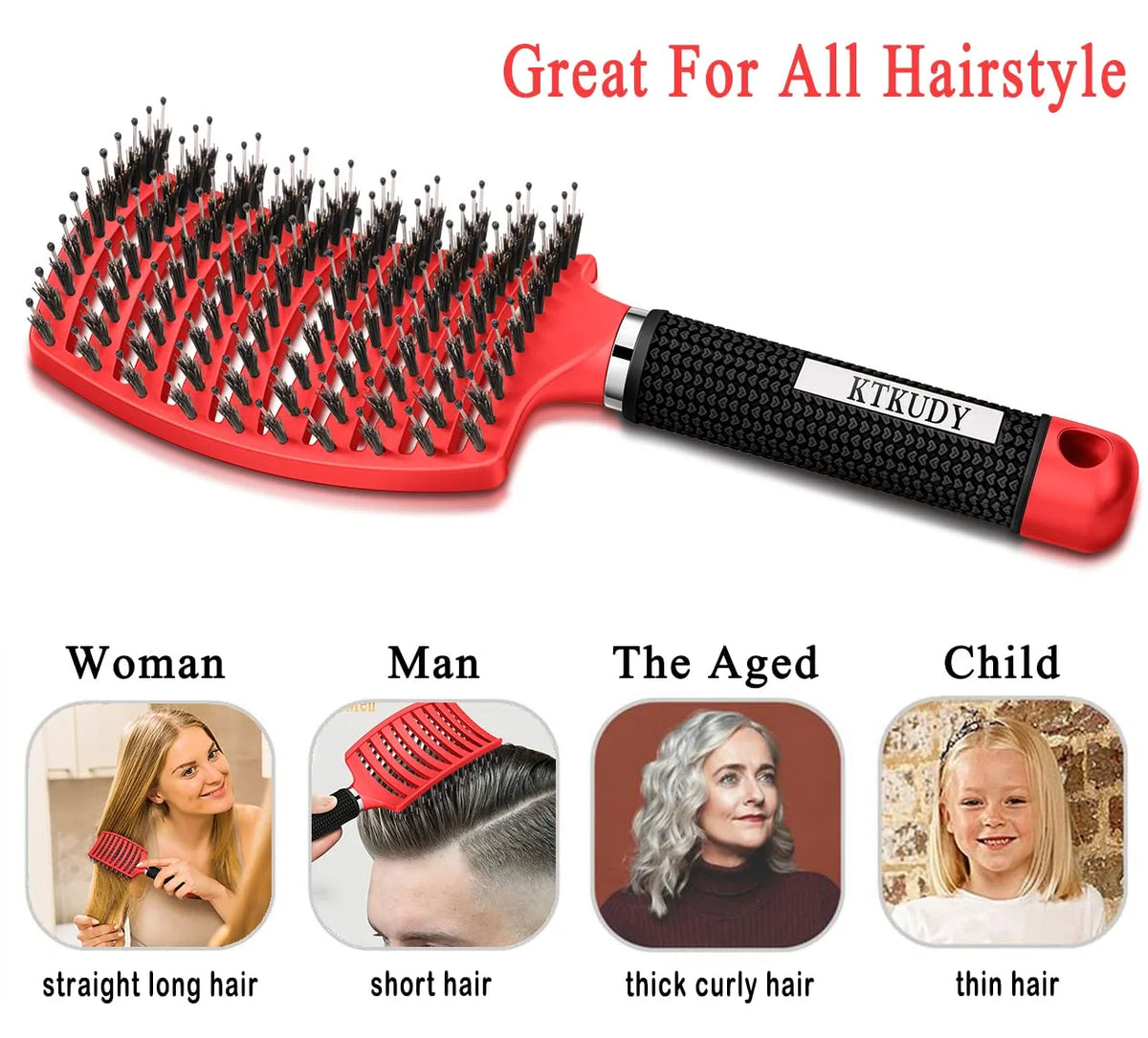 Detangling Brush for Women & Kids, Wet & Dry Hair, All Hair Types