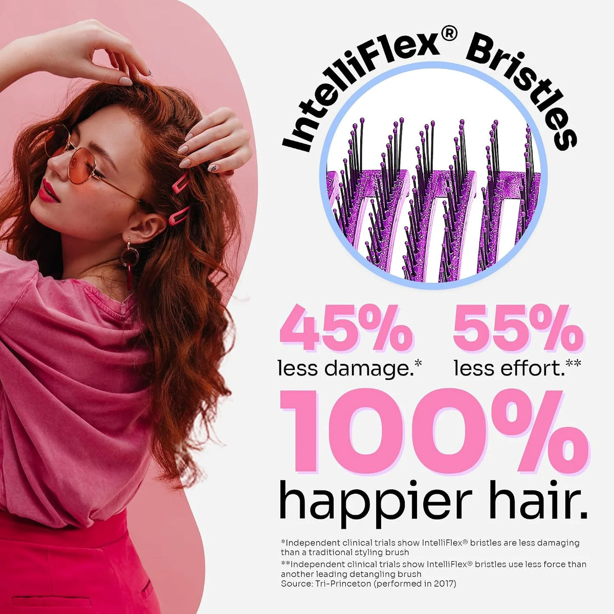 Wet Brush Shower Hair Brush Detangler Bundle with Exclusive Ultra-soft IntelliFlex Bristles - 2 Pack