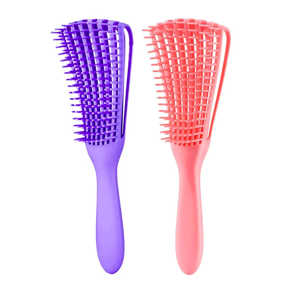 Hair Brush, Detangling Brush for Afro America/African Hair Textured 3a to 4c Kinky Wavy/Curly/Coily/Wet/Dry/Oil/Thick/Long Hair, Knots Detangler Scalp Massage Comb (2 pcs, Blue-Blue)