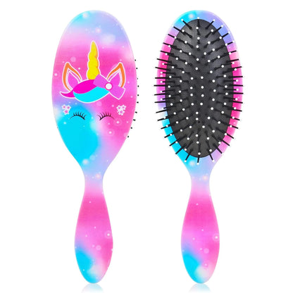Girls Detangling Brush for Curly, Wet/Dry, and Thick Hair - Pain-Free Mermaid Tail Design for Kids and Women