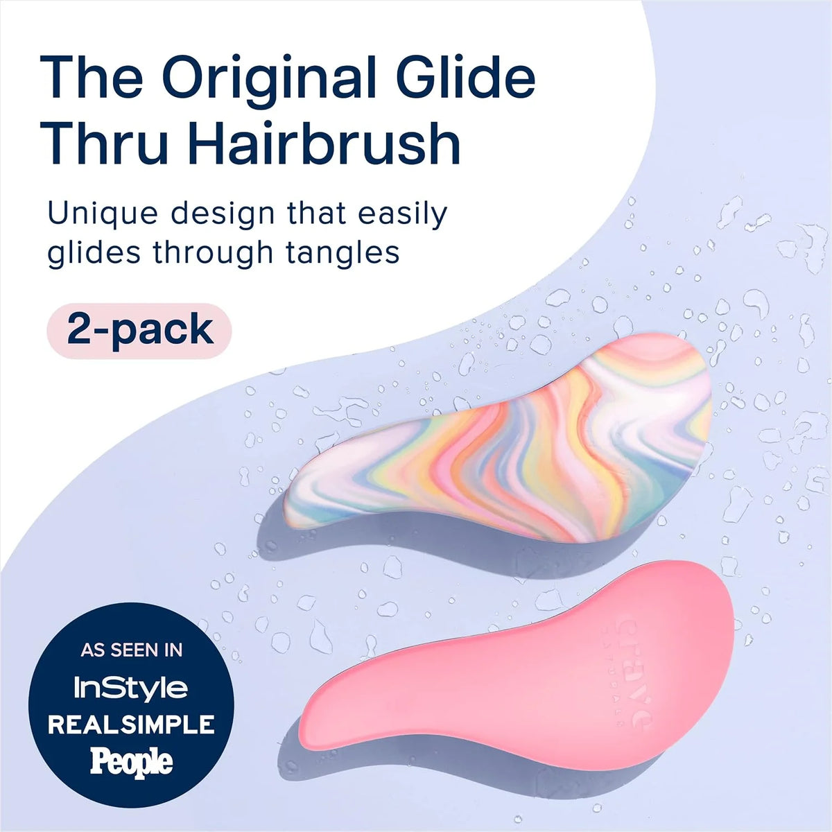 Crave Naturals Biggie Glide Thru Hair Brush - Detangler Brush for Curly, Straight, Wet or Dry Hair - Gentle Detangling Brushes for Adults, Kids, Toddlers - Hair Accessories for Women, 8.4x3.4" - Black