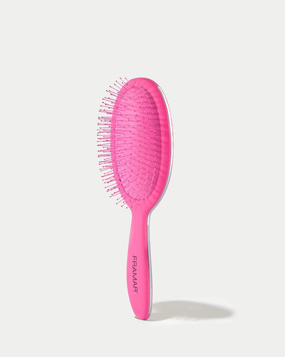 FRAMAR Checkered Hair Brush Detangler, Wet Hair Brushes For Women – Pink