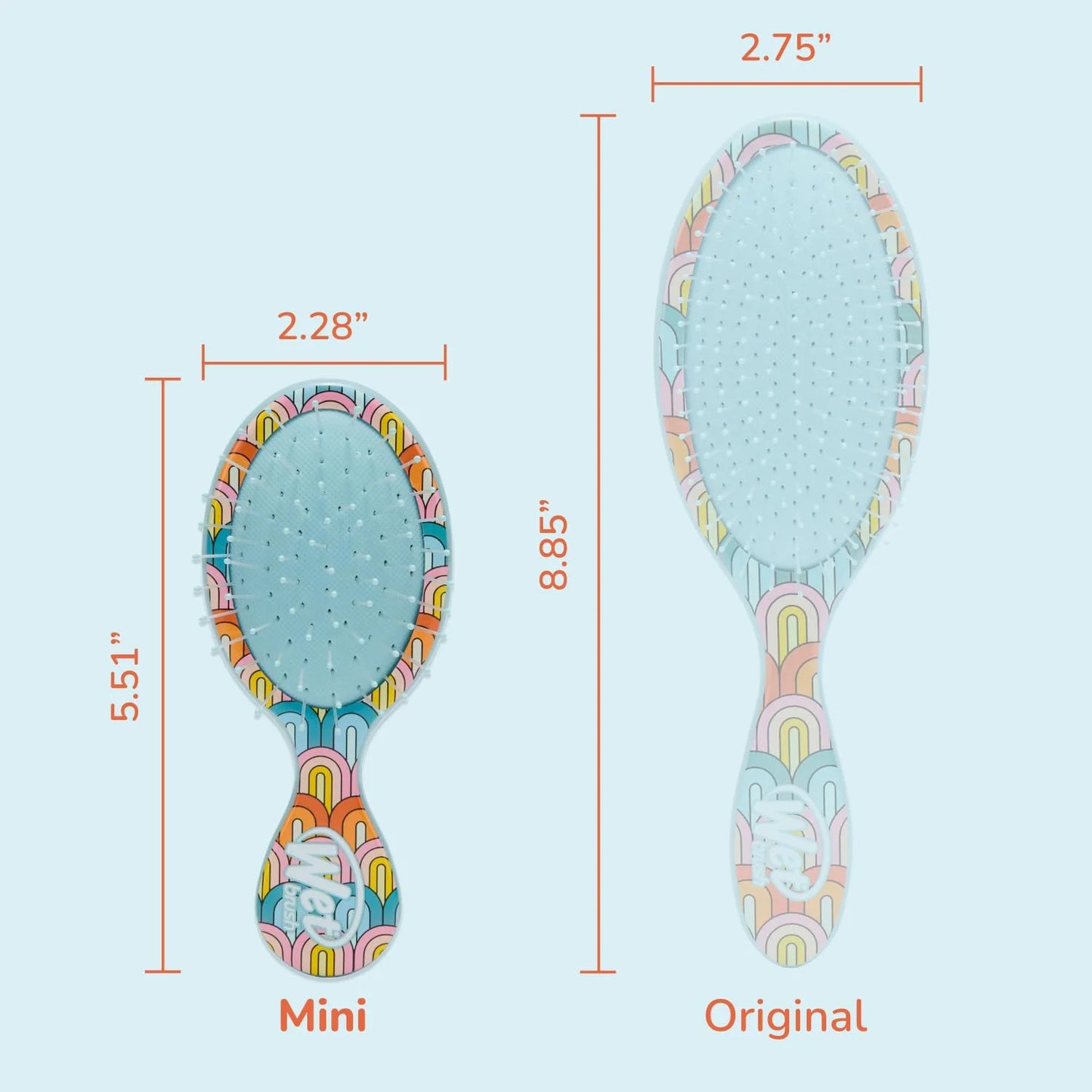 Wet Brush Mini Detangler Hair Brush, Rays (Sun Days), Detangling Travel Hairbrush, Ultra-Soft IntelliFlex Bristles Glide Through Tangles with Ease, Pain-Free, All Hair Types
