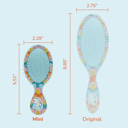 Wet Brush Mini Detangler Hair Brush, Rays (Sun Days), Detangling Travel Hairbrush, Ultra-Soft IntelliFlex Bristles Glide Through Tangles with Ease, Pain-Free, All Hair Types