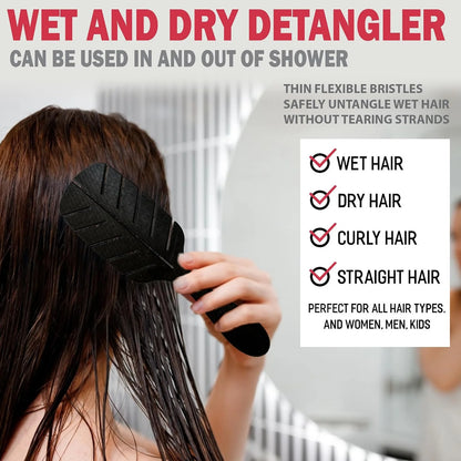 Fiora Naturals Detangler Brush for Wet and Dry Hair, Soft Detangling Brush