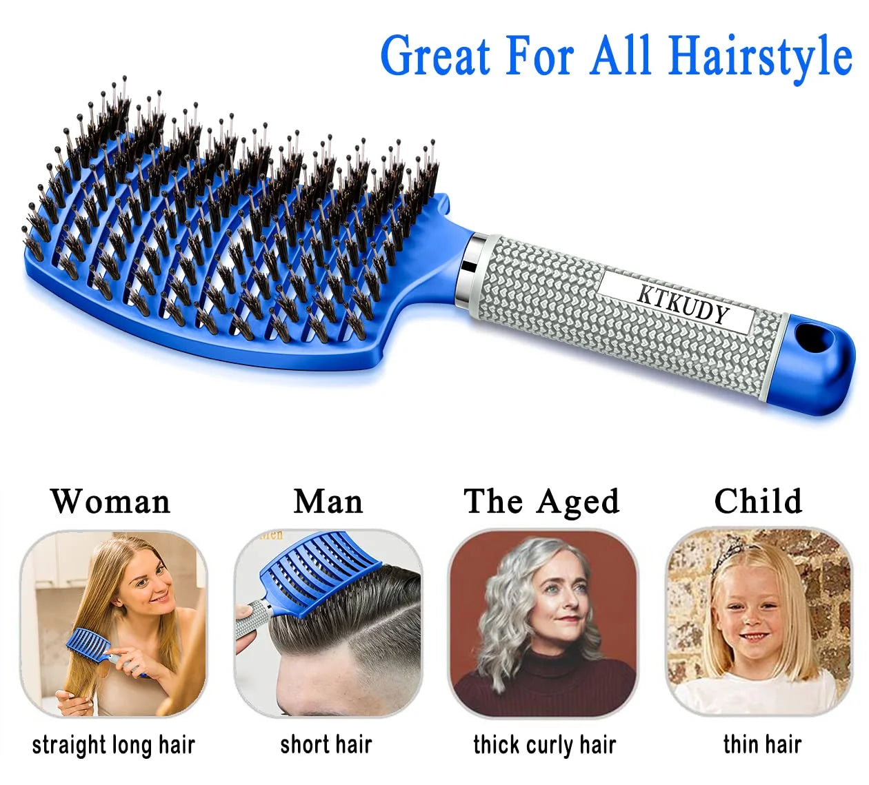 Detangling Brush for Women & Kids, Wet & Dry Hair, All Hair Types