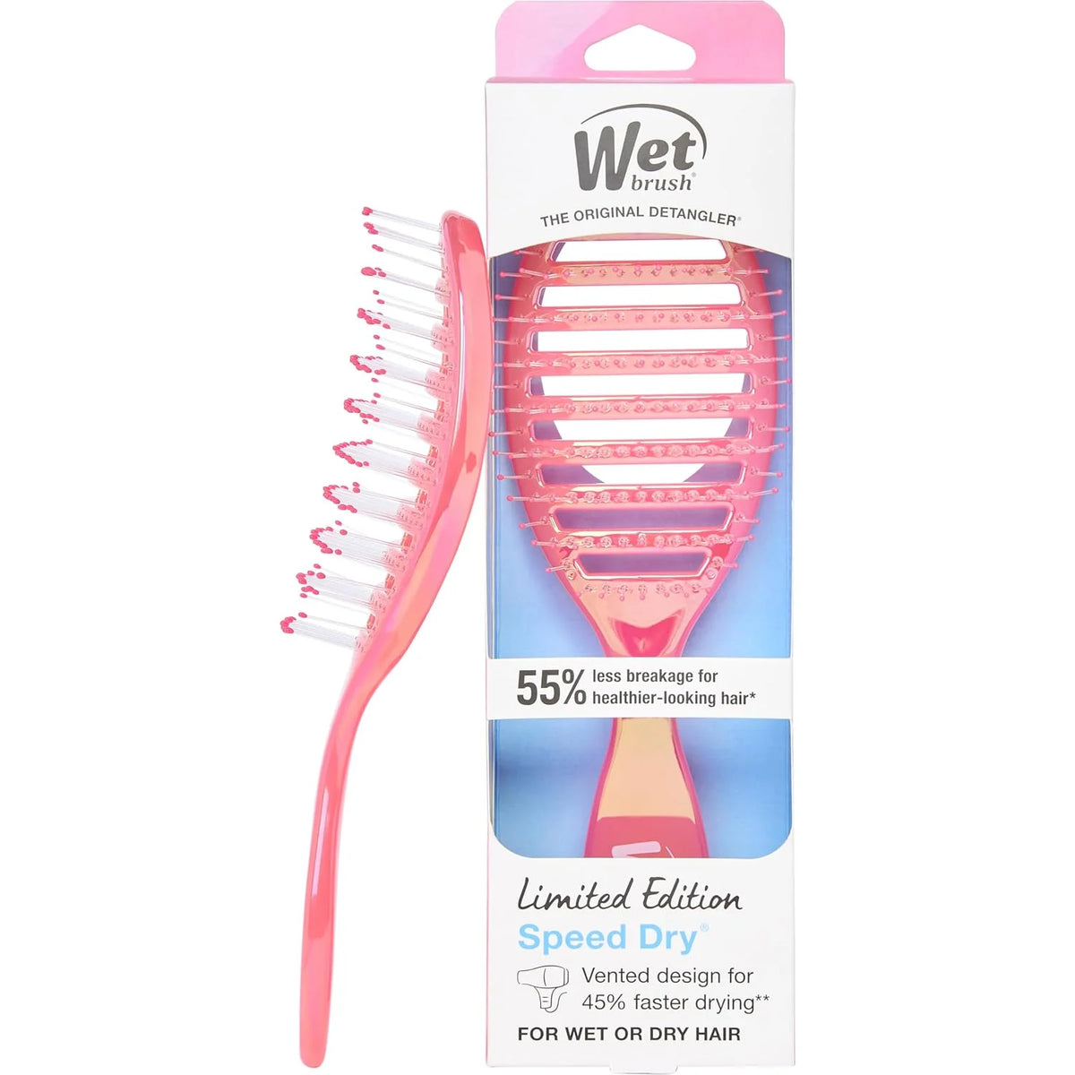 Wet Brush Speed Dry Hair Brush, Orange Crush (Summer Quencher) - Vented Design & Soft HeatFlex Bristles Are Blow Dry Safe - Ergonomic Handle Manages Tangles - Pain-Free Hair Accessories