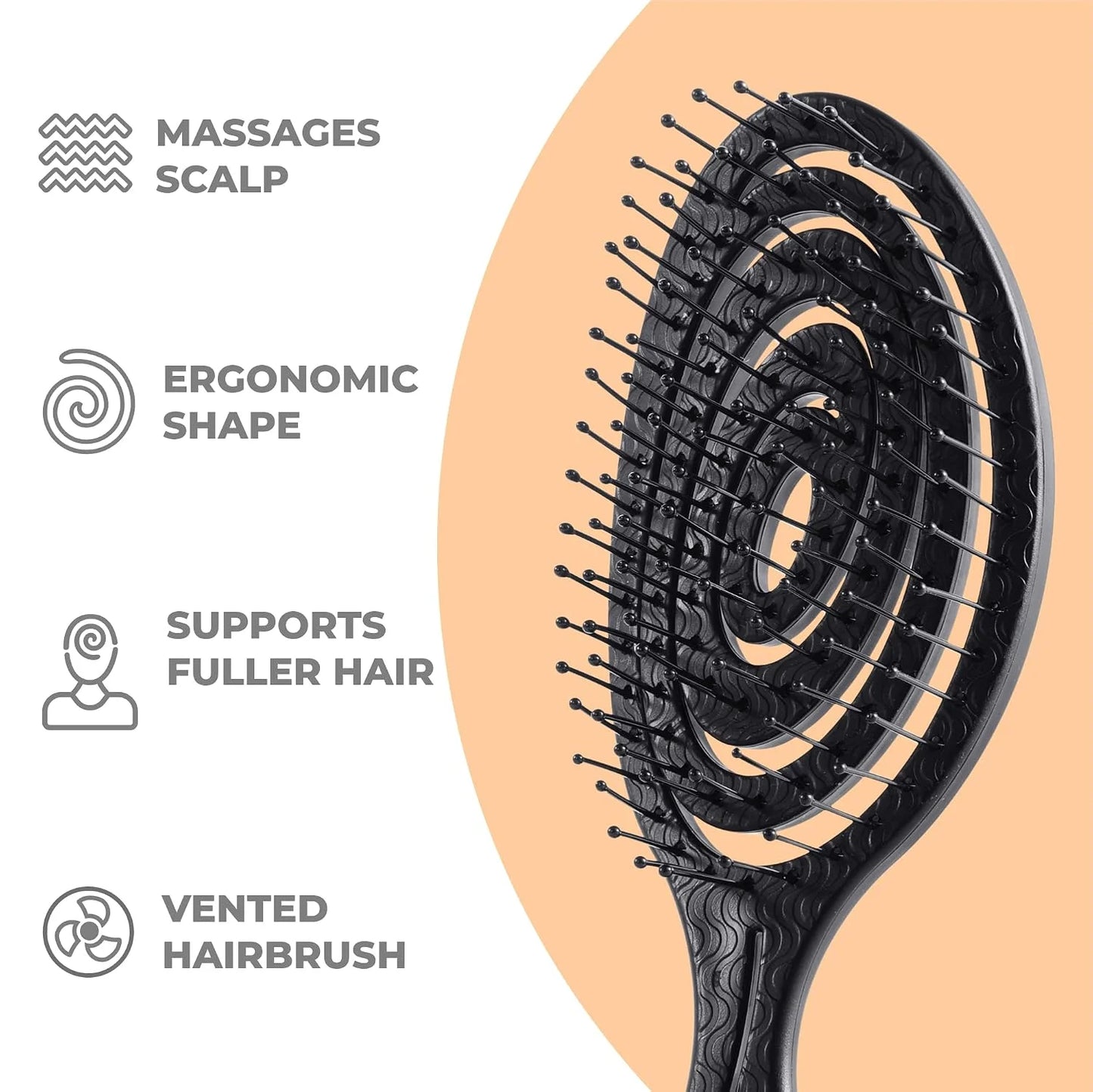 Ninabella Detangler Brush - No Tangle Hair Brush for Women, Fine, Thick and Long Hair - Hairbrush for Wet and Dry Hair, Gentle on the Scalp - Light Blue