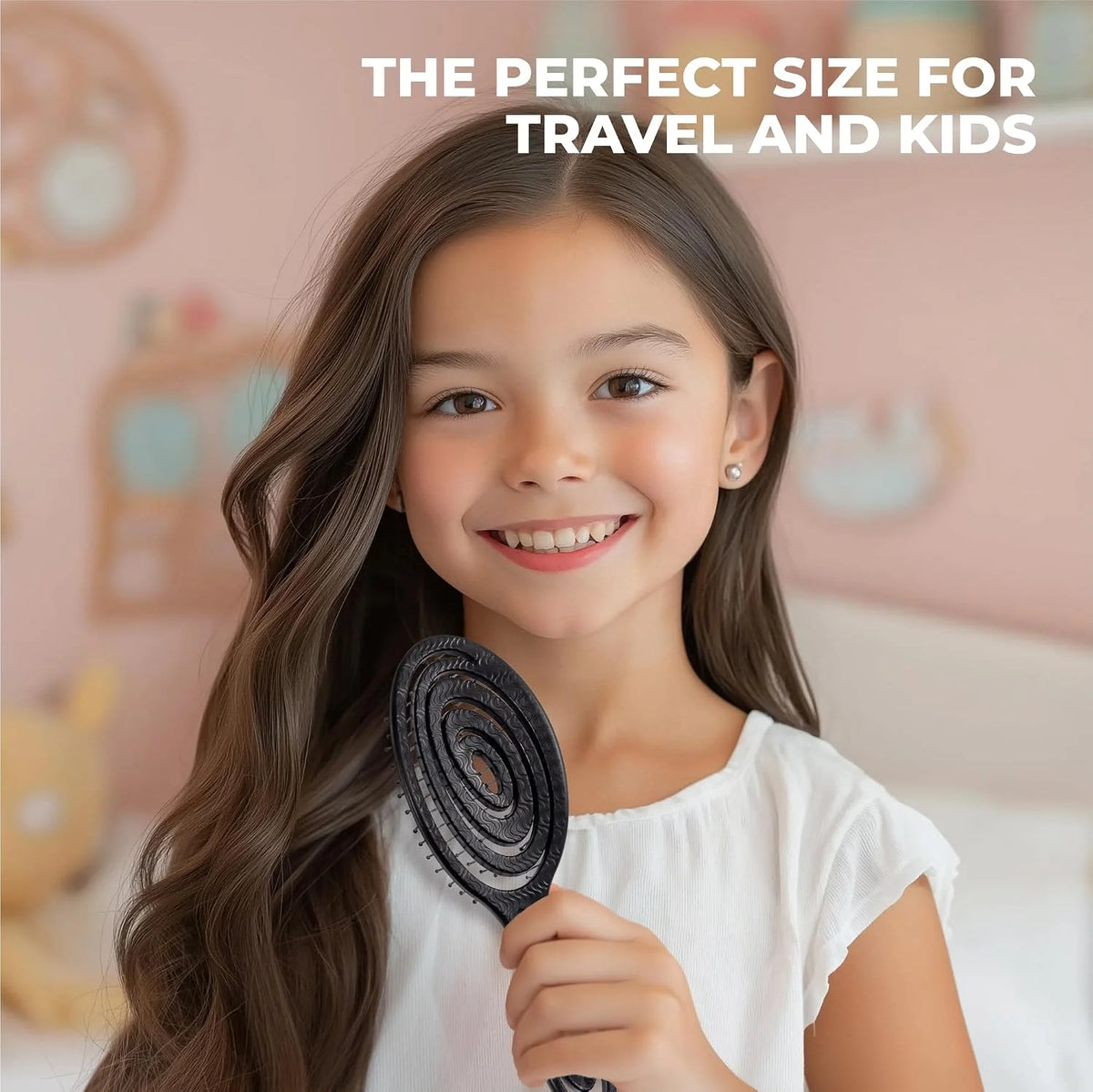 Ninabella Detangler Brush - No Tangle Hair Brush for Women, Fine, Thick and Long Hair - Hairbrush for Wet and Dry Hair, Gentle on the Scalp - Light Blue