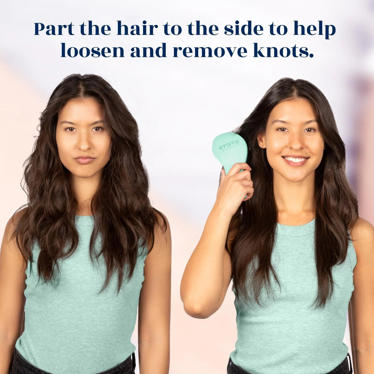 Crave Naturals Biggie Glide Thru Hair Brush - Detangler Brush for Curly, Straight, Wet or Dry Hair - Gentle Detangling Brushes for Adults, Kids, Toddlers - Hair Accessories for Women, 8.4x3.4" - Black