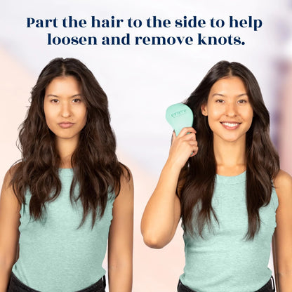 Crave Naturals Biggie Glide Thru Hair Brush - Detangler Brush for Curly, Straight, Wet or Dry Hair - Gentle Detangling Brushes for Adults, Kids, Toddlers - Hair Accessories for Women, 8.4x3.4" - Black