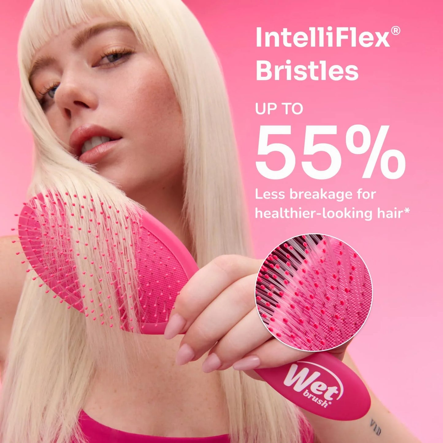 Wet Brush Mini Detangler Hair Brush, Purple, Detangling Travel Hairbrush, Ultra-Soft IntelliFlex Bristles Glide Through Tangles with Ease, Pain-Free, All Hair Types (2 Pack)