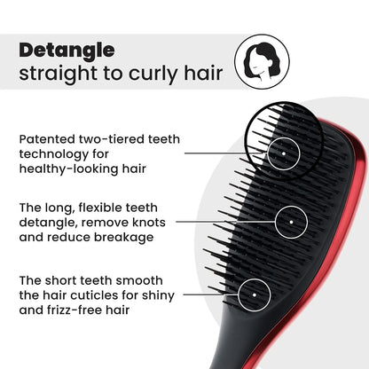 Tangle Teezer Chrome Detangler Mini Hair Brush, Straight to Curly, Pink
