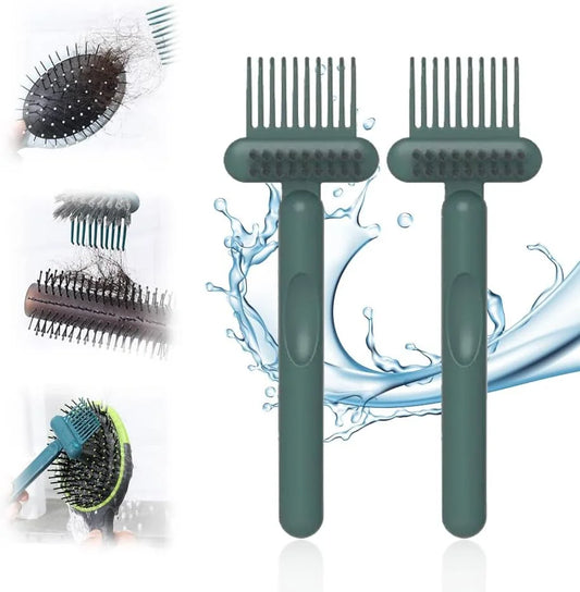 2 In 1 Hair Brush Cleaning Tool, 2025 New Comb Cleaning Brush, Portable Brush Cleaner for Travel, Hairbrush Cleaning Tool for Hair Salons (Green*2)