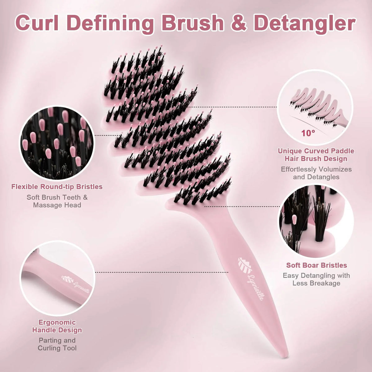 Natural Boar Bristle Hair Brush for Fine Hair - A Great Gift
