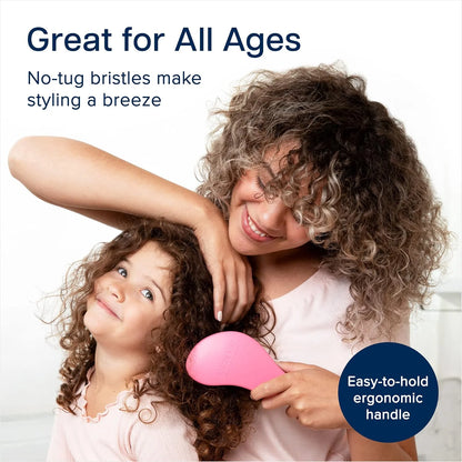 Crave Naturals Biggie Glide Thru Hair Brush - Detangler Brush for Curly, Straight, Wet or Dry Hair - Gentle Detangling Brushes for Adults, Kids, Toddlers - Hair Accessories for Women, 8.4x3.4" - Black