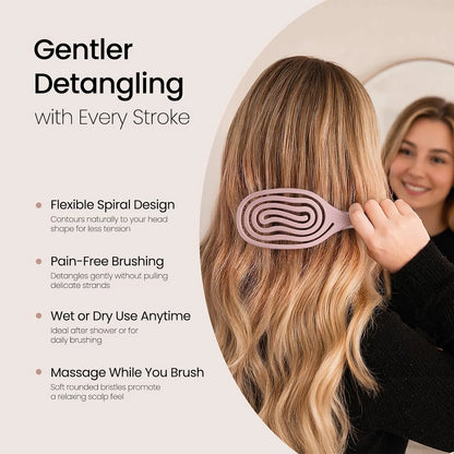 AIMIKE Spiral Flex Hair Brush for Fine Hair, Gentle Detangler for Women