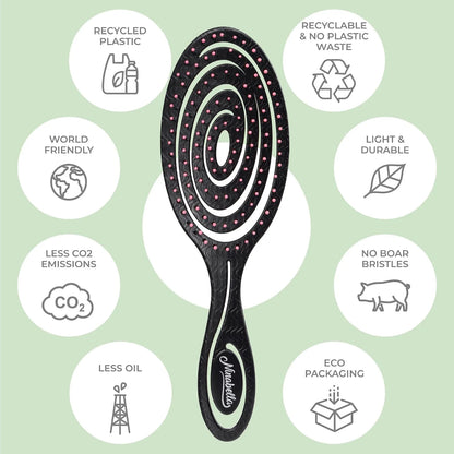 Ninabella Detangler Brush - No Tangle Hair Brush for Women, Fine, Thick and Long Hair - Hairbrush for Wet and Dry Hair, Gentle on the Scalp - Light Blue