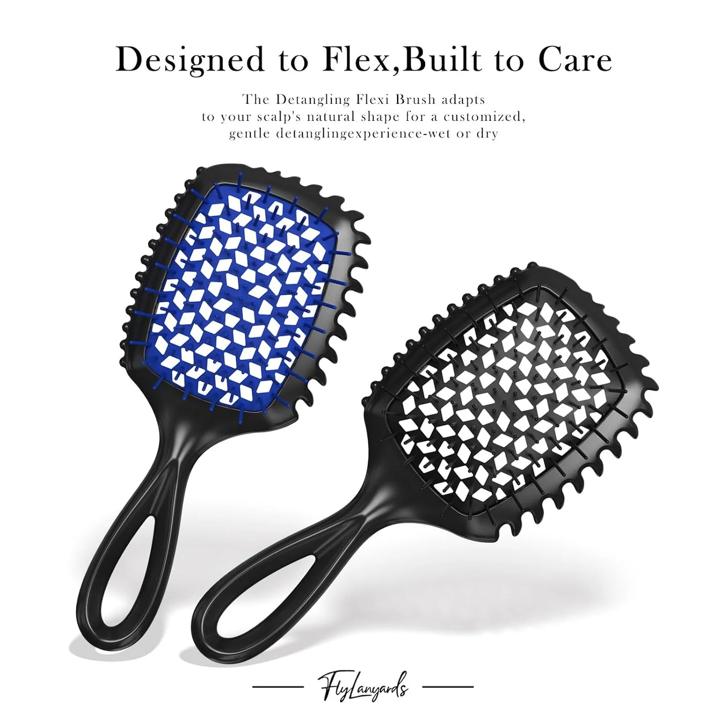 2-Pack Vented Detangling Hair Brush for Wet and Dry Hair, Pink and Purple