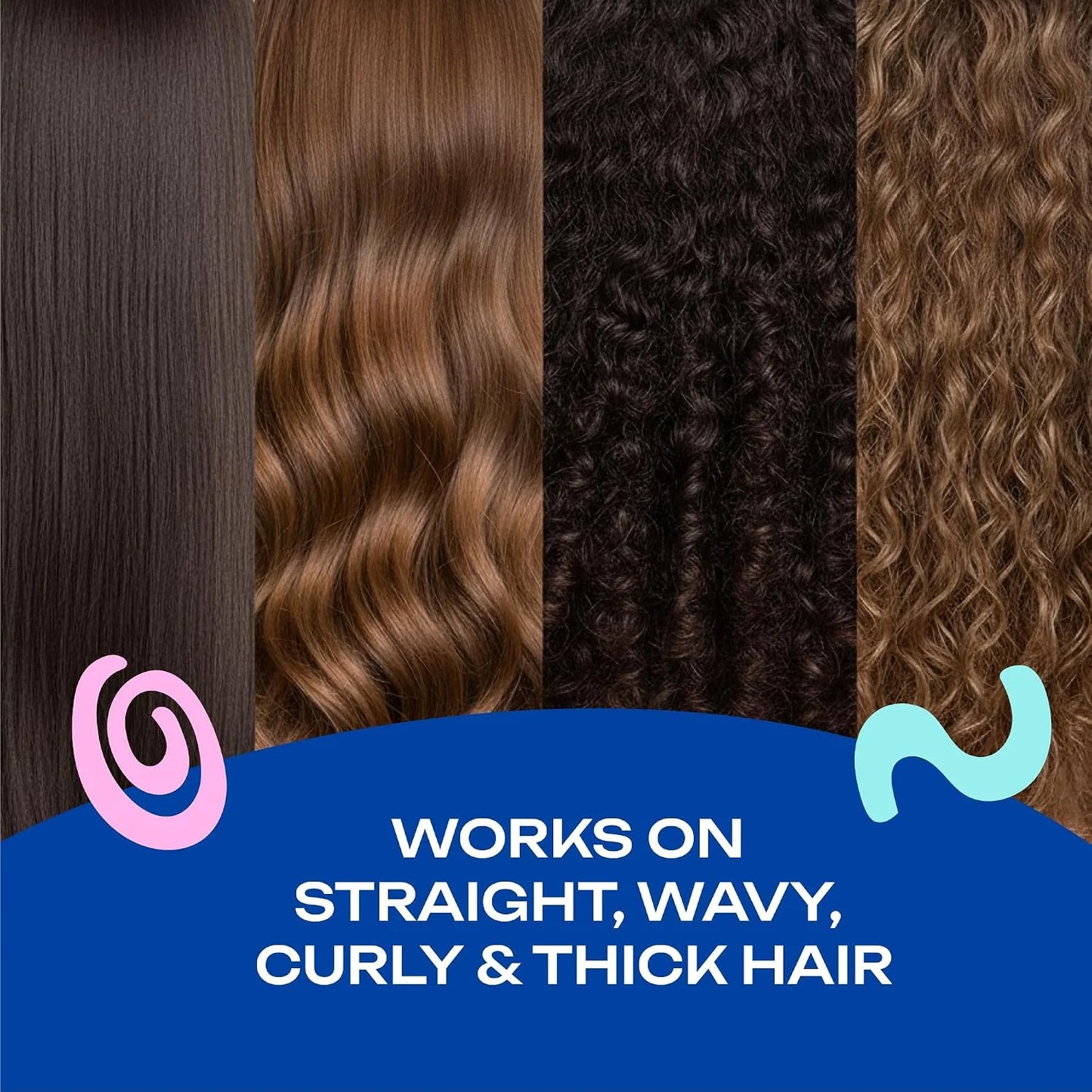 Ninabella Detangler Brush - No Tangle Hair Brush for Women, Fine, Thick and Long Hair - Hairbrush for Wet and Dry Hair, Gentle on the Scalp - Light Blue