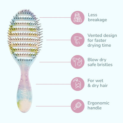 Wet Brush Speed Dry Hair Brush, Orange Crush (Summer Quencher) - Vented Design & Soft HeatFlex Bristles Are Blow Dry Safe - Ergonomic Handle Manages Tangles - Pain-Free Hair Accessories