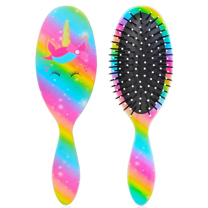 Girls Detangling Brush for Curly, Wet/Dry, and Thick Hair - Pain-Free Mermaid Tail Design for Kids and Women