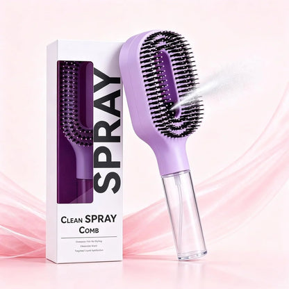 2-in-1 Hair Brush with Water Spray Mister, Fine Mist Spray Brush for Hair Detangling Wet & Dry, Liquid Spraying Hairbrush for Curly Thick Hair & Kids (Sky Blue)