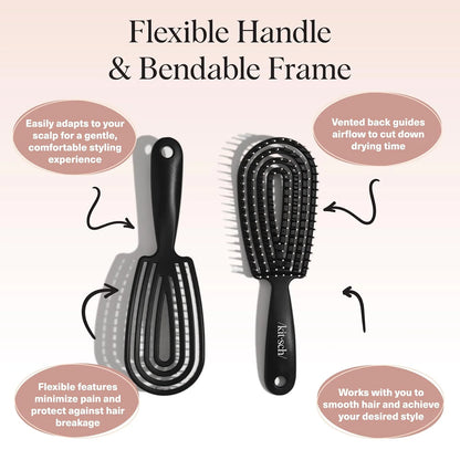 Kitsch Flexi Flow Detangler Brush, Hair Brushes For Women - Terracotta
