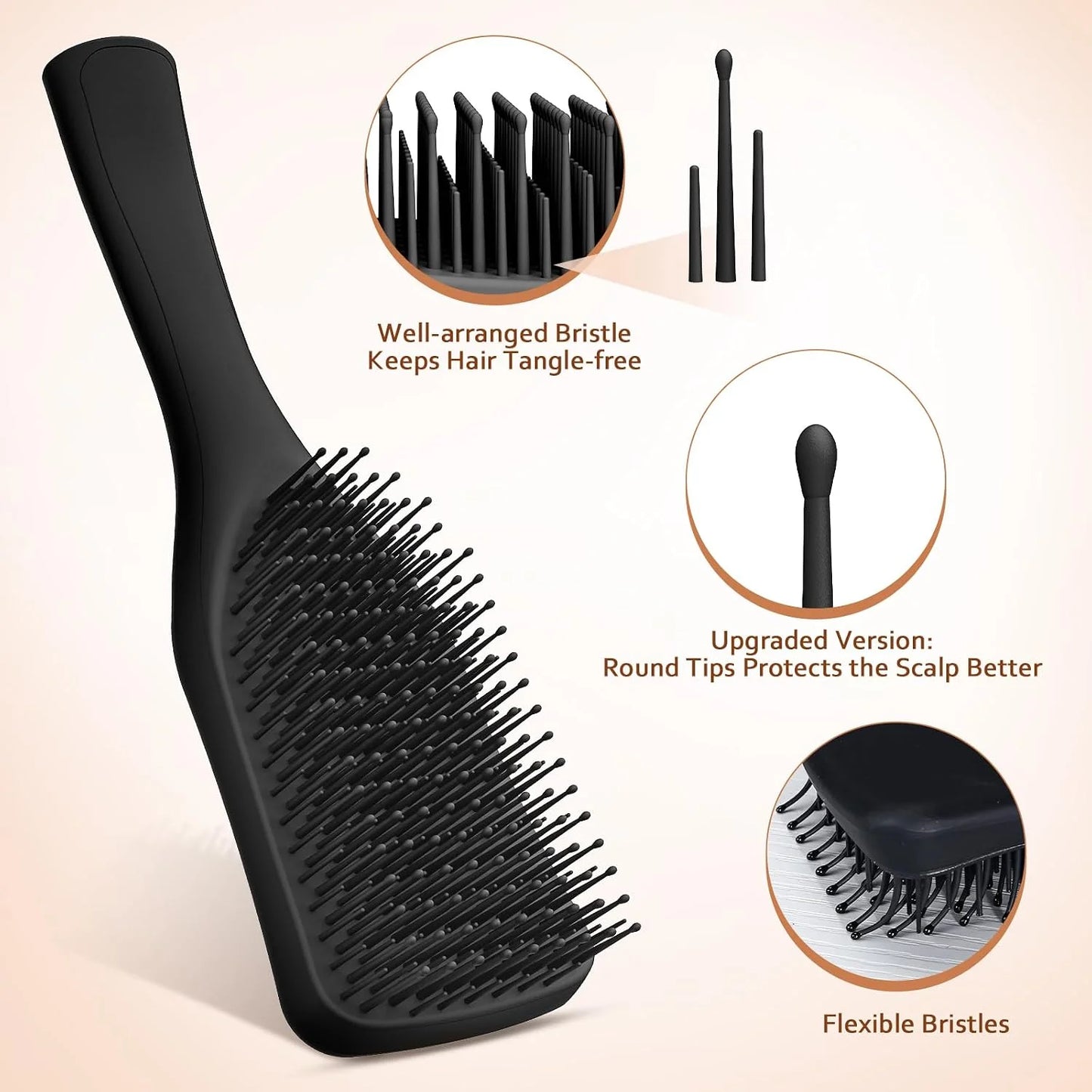 SHINLEA Detangler Brush for Curly Hair, No Tangle Wet Dry Hair Brush for Women, Anti Breakage Detangling Hairbrush for Wavy Thick Thin Hair, Lightweight Travel Pink