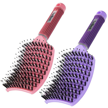 Boar Bristle Hair Brush Set – Wet/Dry Detangler for All Hair Types