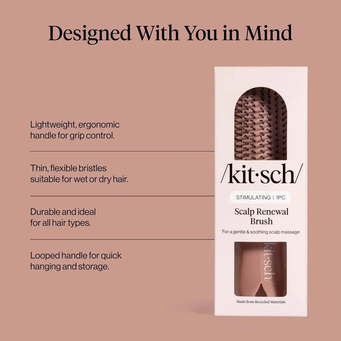 Kitsch Scalp Renewal Brush - Hairbrush Scalp Massager - Haze Blue