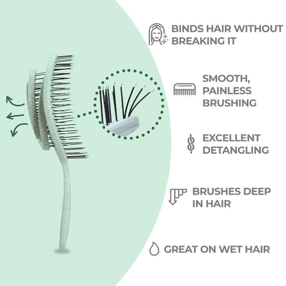 Ninabella Detangler Brush - No Tangle Hair Brush for Women, Fine, Thick and Long Hair - Hairbrush for Wet and Dry Hair, Gentle on the Scalp - Light Blue