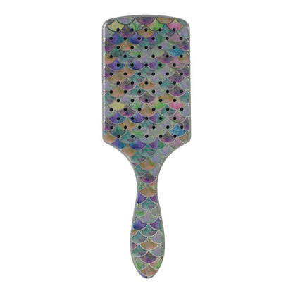 Wet Brush Paddle Detangler Hair Brush, Mermaid Tail - Ultra-Soft IntelliFlex Bristles with AquaVent Design - Spread Hair Treatments Evenly - Pain-Free Hair Brush For Women, Men, Wet And Dry Hair