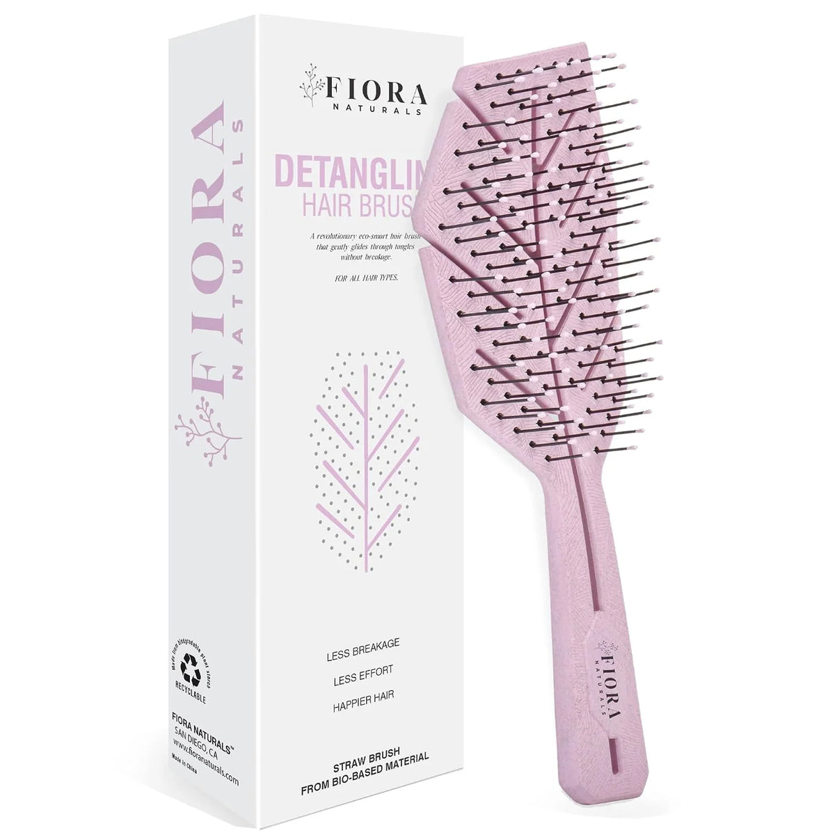 Fiora Naturals Detangling Hair Brush for Women, Detangler Hair Brush, Pink