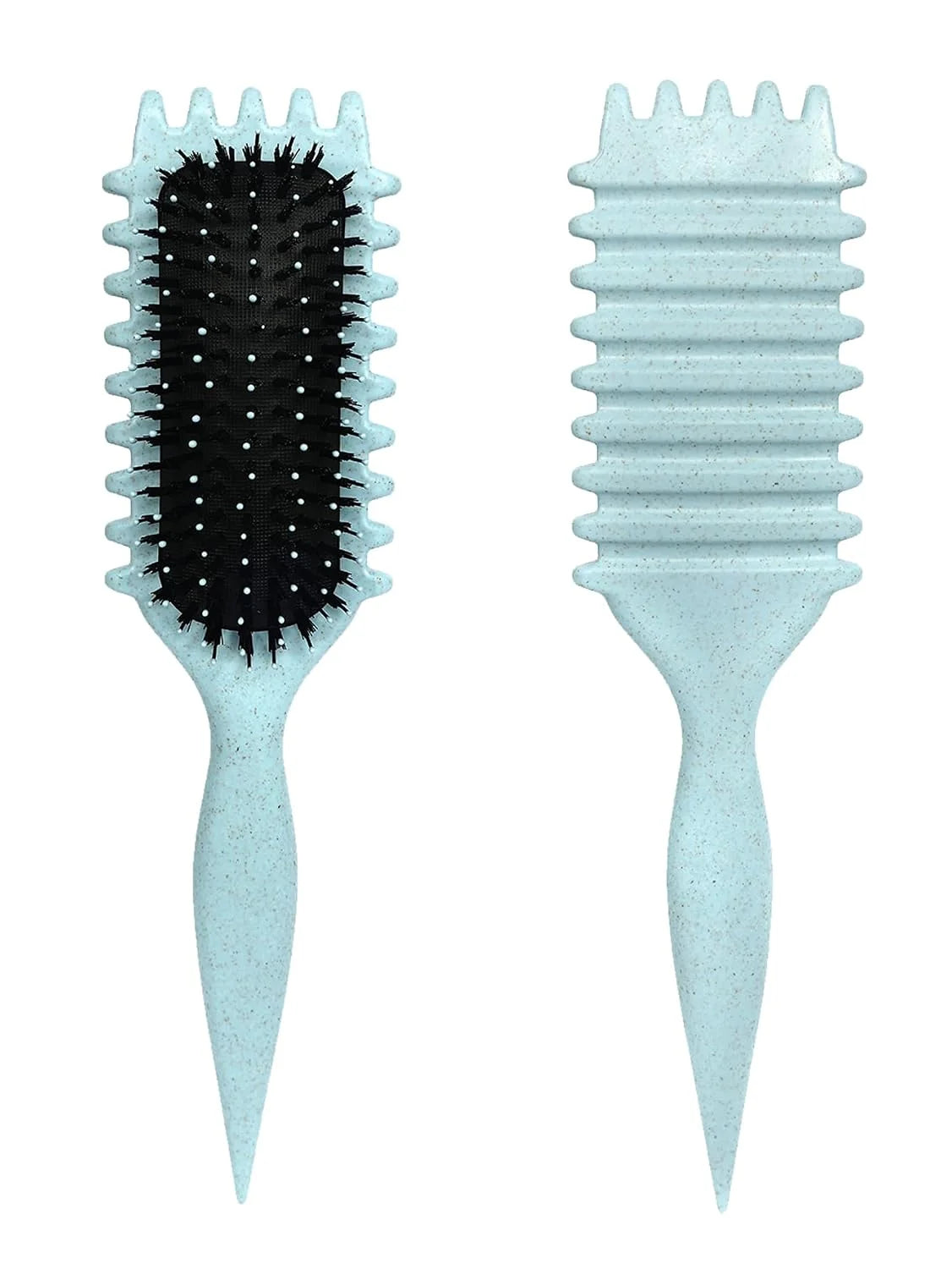 Blue Curl Defining Brush for Curly Hair – Detangling & Styling Brush for Women & Men, Defines 2A to 4C Curls, Reduces Frizz, Perfect for Wet & Dry Hair (Blue)