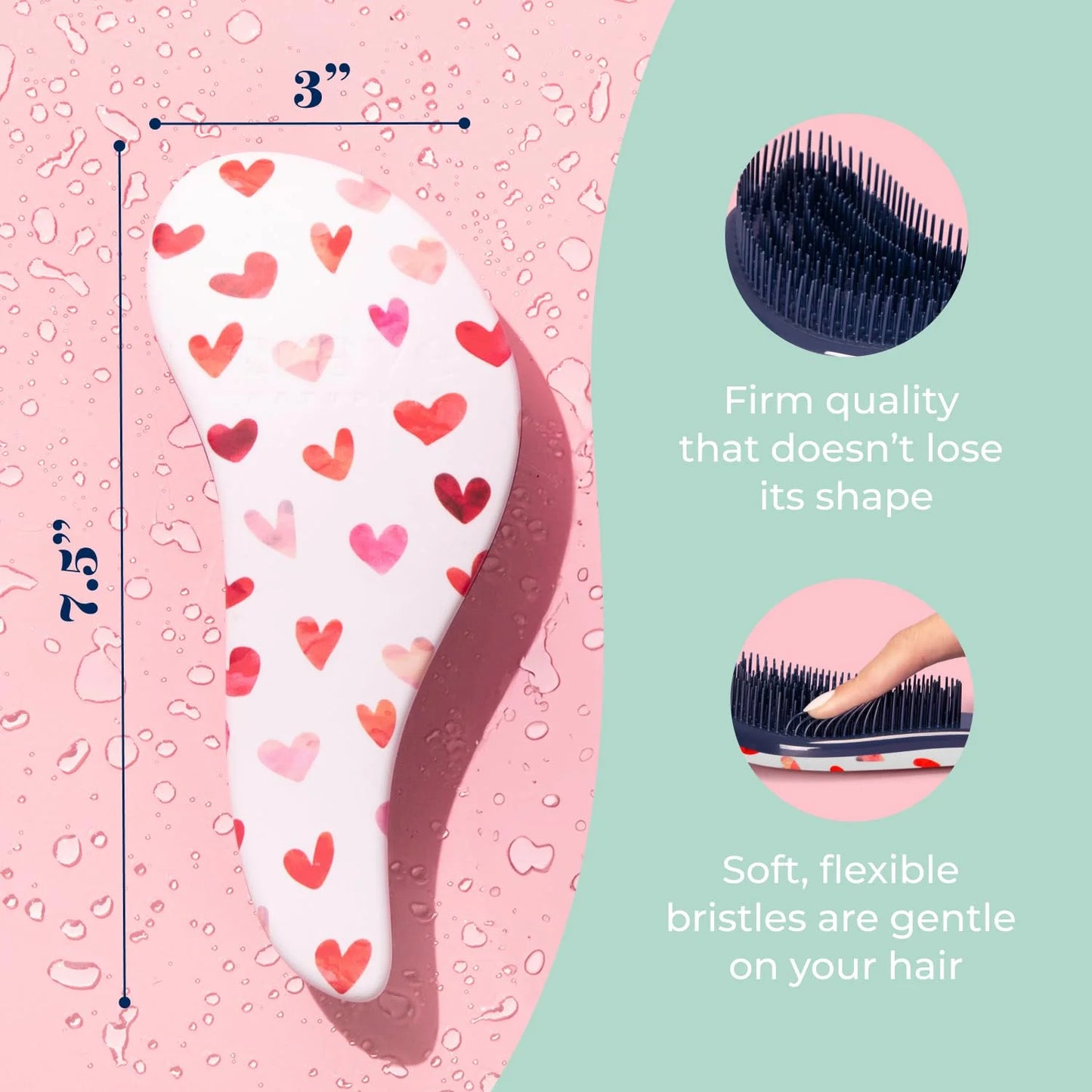 Crave Naturals Biggie Glide Thru Hair Brush - Detangler Brush for Curly, Straight, Wet or Dry Hair - Gentle Detangling Brushes for Adults, Kids, Toddlers - Hair Accessories for Women, 8.4x3.4" - Black
