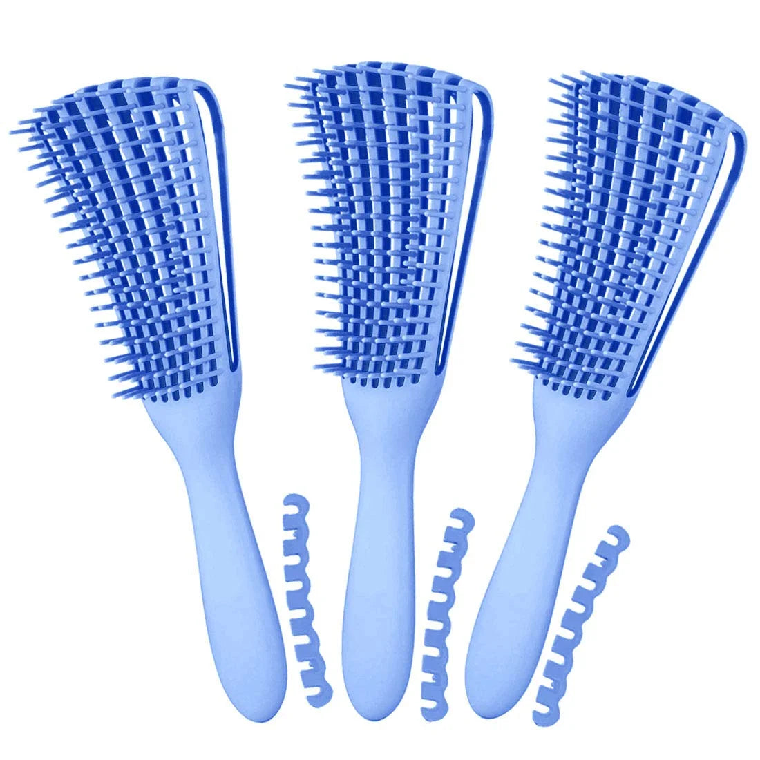 Hair Brush, Detangling Brush for Afro America/African Hair Textured 3a to 4c Kinky Wavy/Curly/Coily/Wet/Dry/Oil/Thick/Long Hair, Knots Detangler Scalp Massage Comb (2 pcs, Blue-Blue)