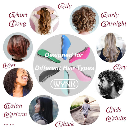 WYNK Detangling Hairbrush Detangler 2 Pack for Adults & Kids, Iridescent