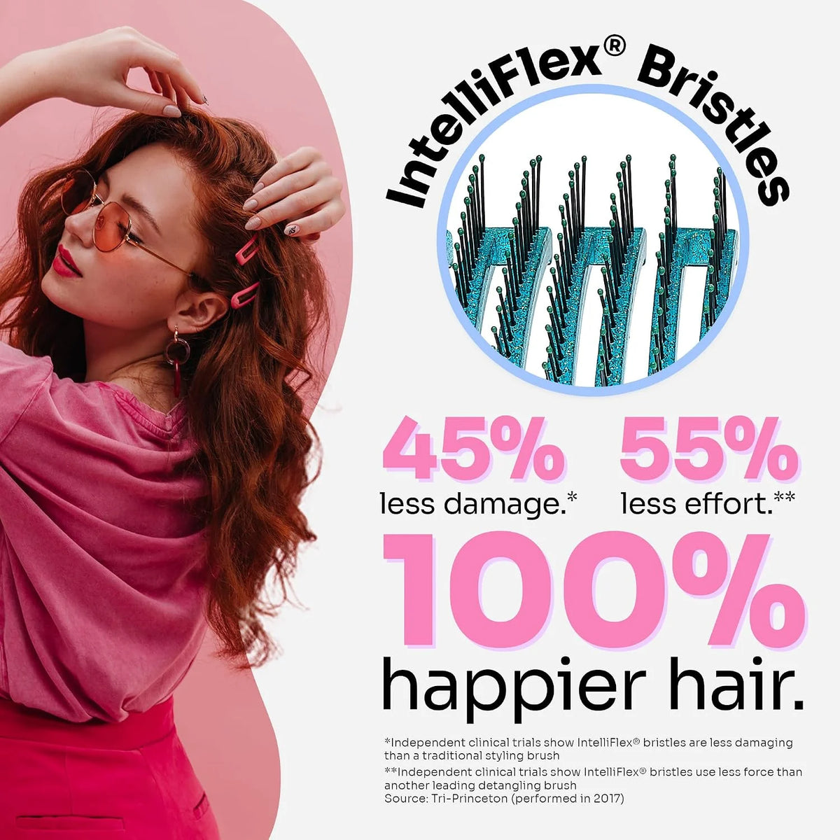 Wet Brush Shower Hair Brush Detangler Bundle with Exclusive Ultra-soft IntelliFlex Bristles - 2 Pack