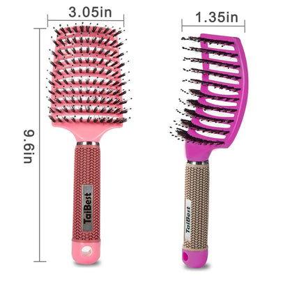 Boar Bristle Hair Brush Set – Wet/Dry Detangler for All Hair Types