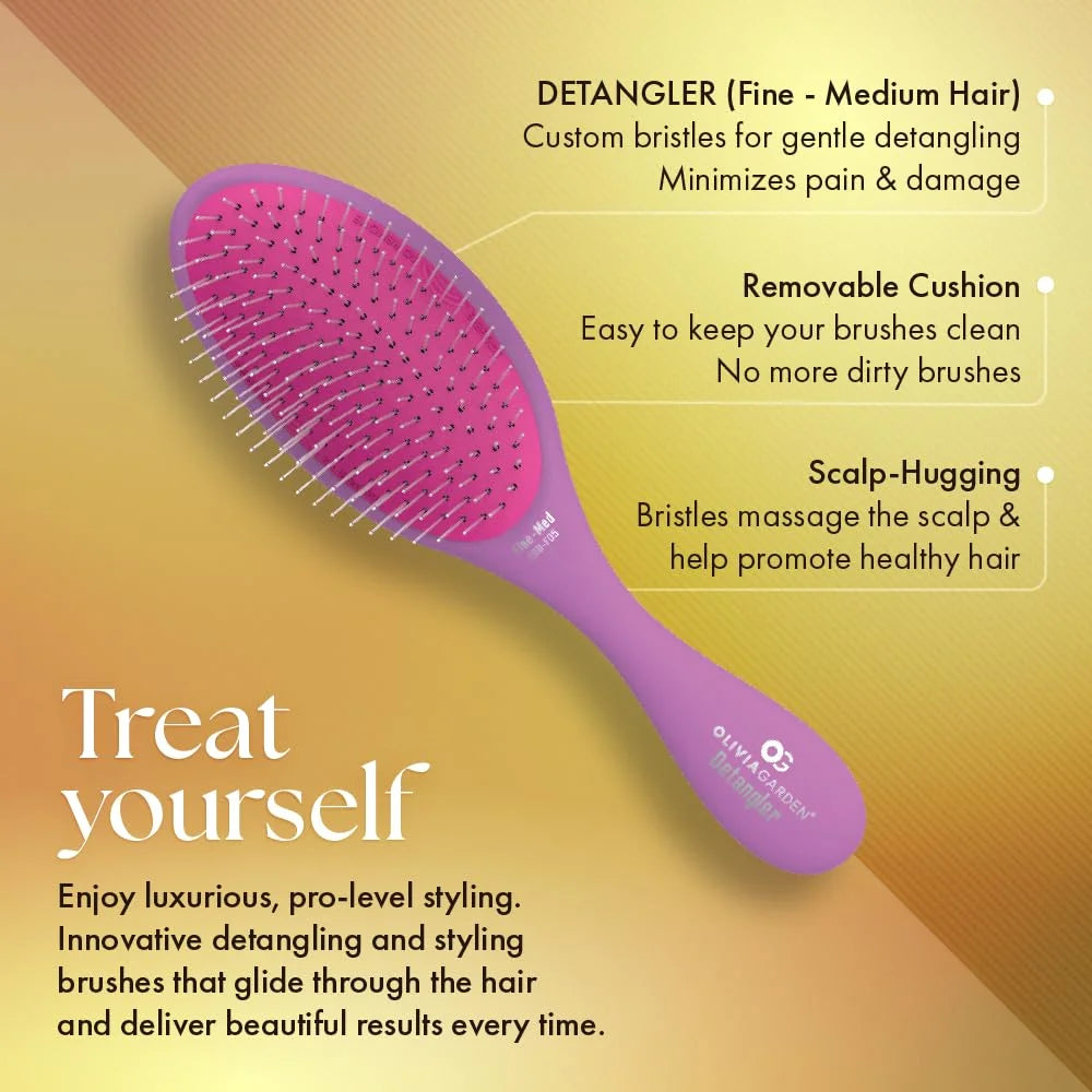 Olivia Garden Aurora Detangler Brush for Wet and Dry Fine to Medium Hair - Detangling Brush for Women, Men, Kids