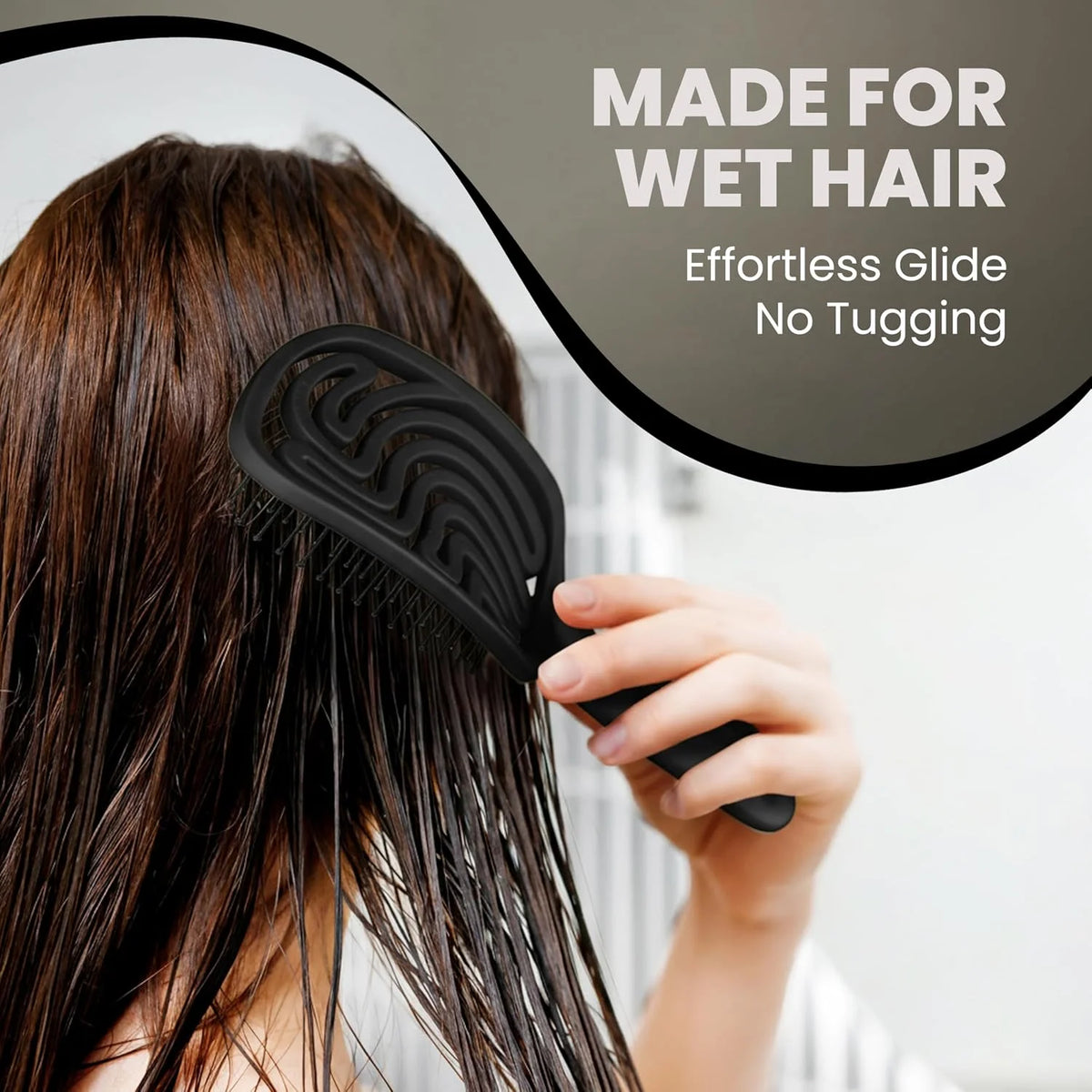 Detangler Brush – Pain-Free Detangling Hair Brush for Wet & Dry Hair – Effortless Detangling Brush for Curly, Fine & Tangled Hair – Hairbrush for Women, Men & Kids – Purple