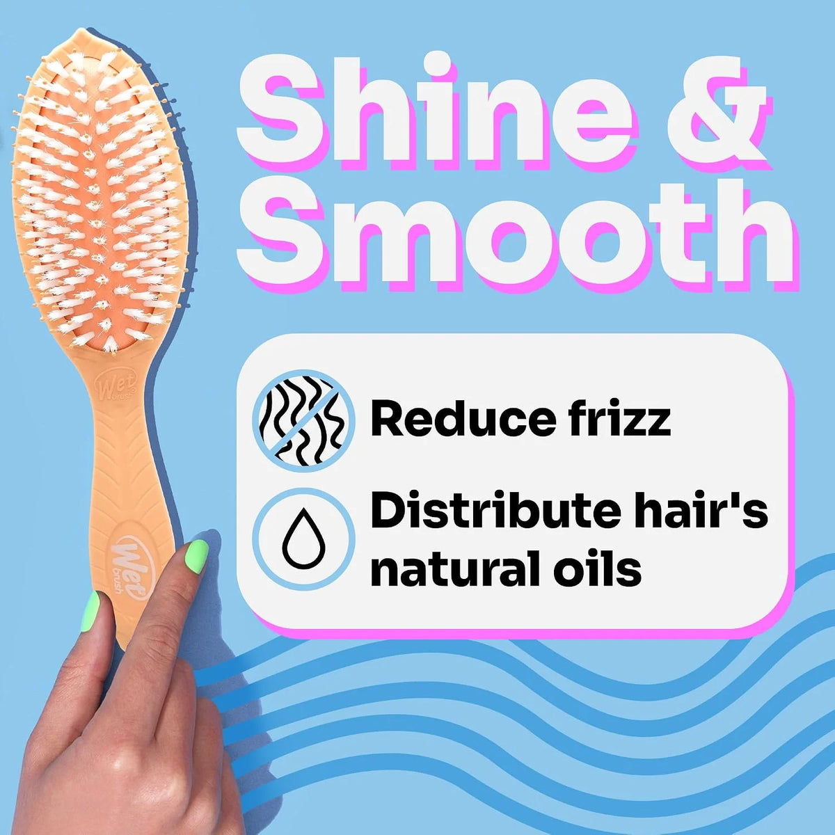 Wet Brush Go Green Coconut Oil Infused Detangling Hair Brush - Pain-Free Ultra-Soft Detangler Bristles Glide Through Tangles with Ease - Protects Against Split Ends (Pack of 2)