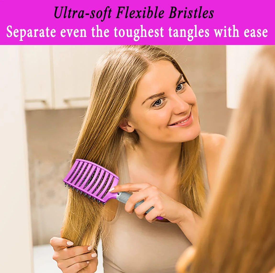 Detangling Brush for Women & Kids, Wet & Dry Hair, All Hair Types