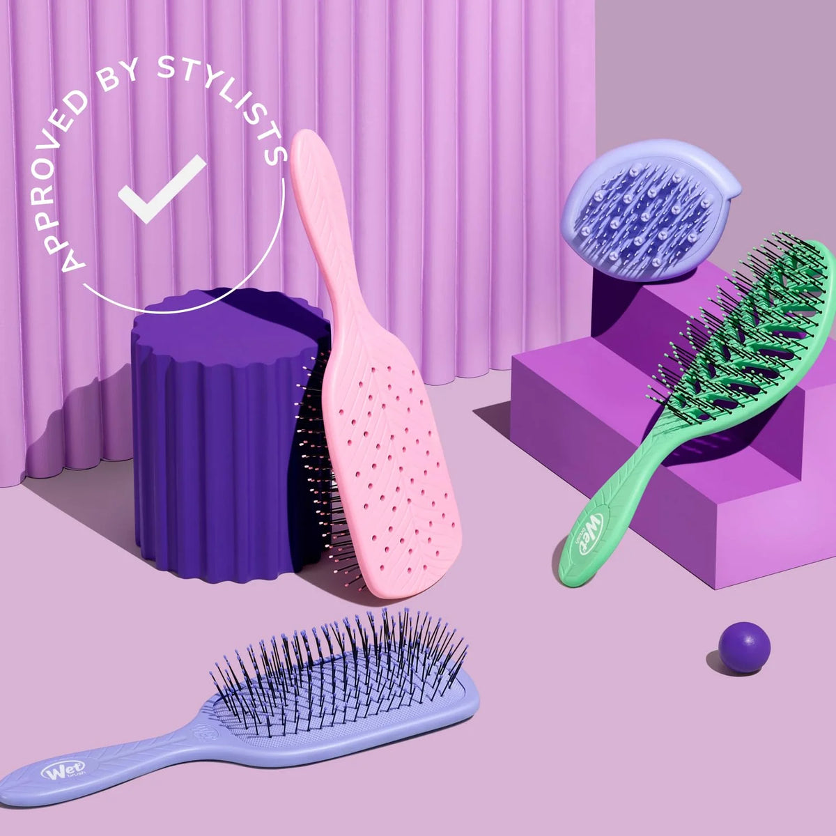 Wet Brush Go Green Mini Detangler, Purple - Detangling Travel Hair Brush - Ultra-Soft IntelliFlex Bristles Glide Through Tangles & Gently Loosens Knots While Minimizing Pain, Split Ends & Breakage