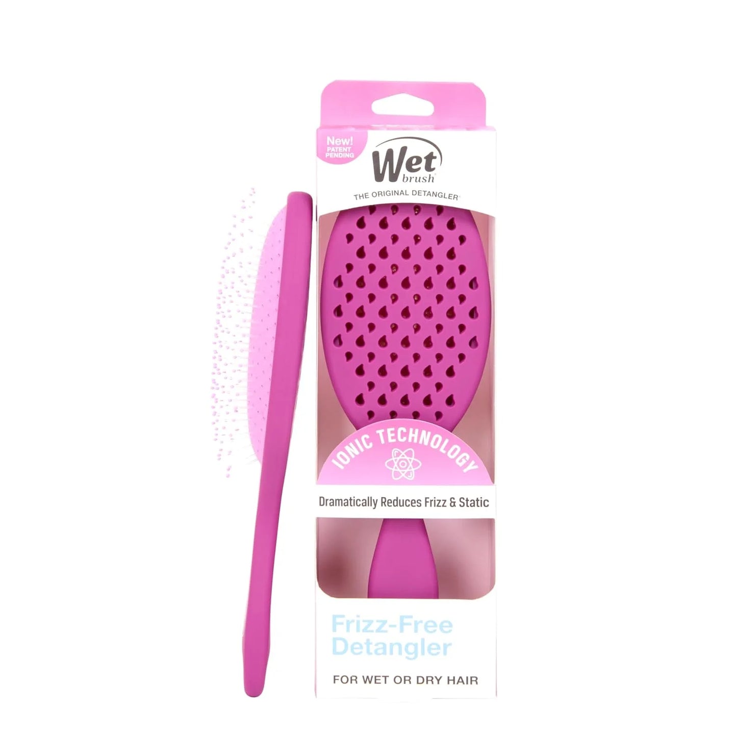 Wet Brush Frizz-Free Detangler Brush with Ionic Technology, Pink, Provides Frizz Control, Reduces Static, and Smooths All Hair Types, Best For Dry Hair, Made for Women, Men & Kids