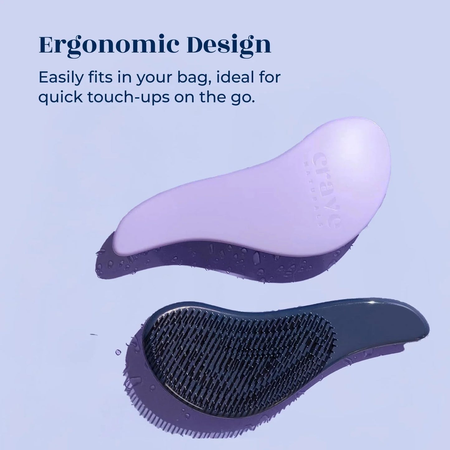 Crave Naturals Biggie Glide Thru Hair Brush - Detangler Brush for Curly, Straight, Wet or Dry Hair - Gentle Detangling Brushes for Adults, Kids, Toddlers - Hair Accessories for Women, 8.4x3.4" - Black